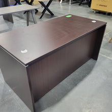 Load image into Gallery viewer, 30 x 60 Espresso Straight Desk with Double Pedestals