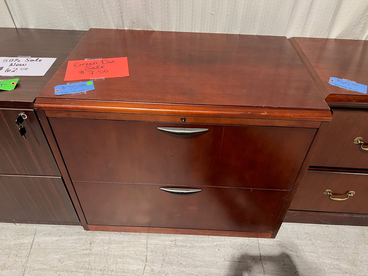 Used AsIs Mahogany 2 Drawer Lateral File Superior Office Services