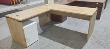 Load image into Gallery viewer, NEW 6 x 6 Oak Linea Italia L-Shape Desk