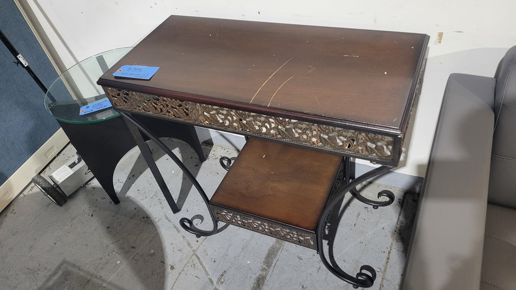 Mahogany and Metal Occasional Table