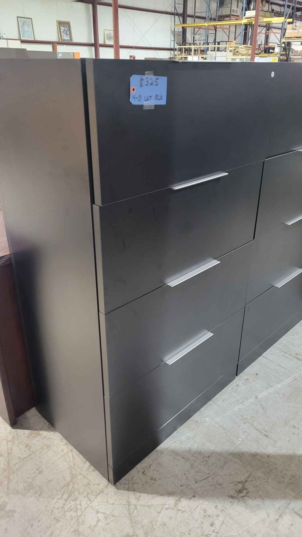 4-Drawer Lateral Black Filing Cabinet