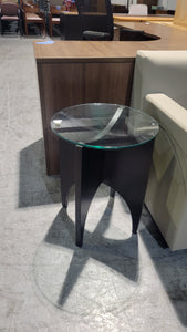 Black and Glass End Table (Set of 2)