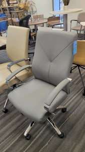 Gray Leather Task Chair