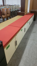 Load image into Gallery viewer, Red Fabric and White Storage Cabinet
