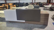 Load image into Gallery viewer, Modern L-Shape Reception Desk with 2-Door Storage Cabinet
