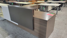 Load image into Gallery viewer, Modern L-Shape Reception Desk with 2-Door Storage Cabinet
