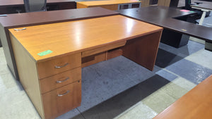 Maple Desk and Credenza Set