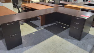 Espresso L-Shape Desk