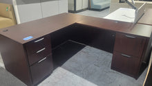 Load image into Gallery viewer, L-Shape Mahogany Desk
