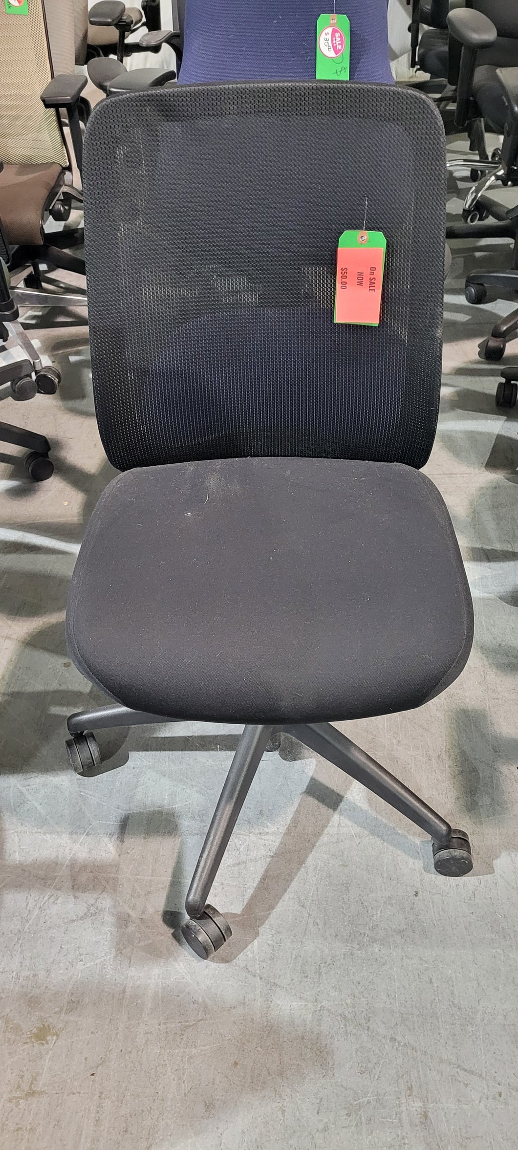 Armless Black Task Chair