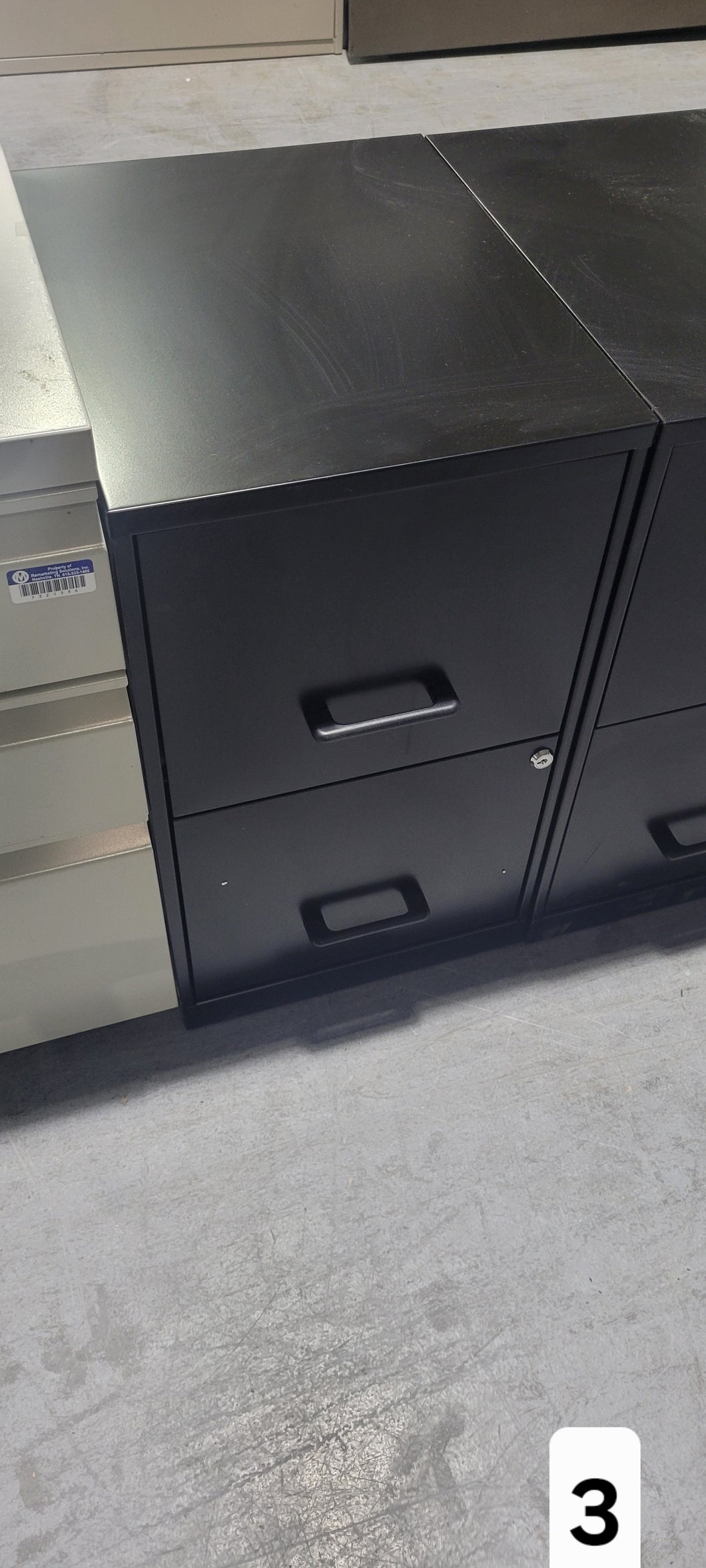 Black 2-Drawer Vertical File Cabinet