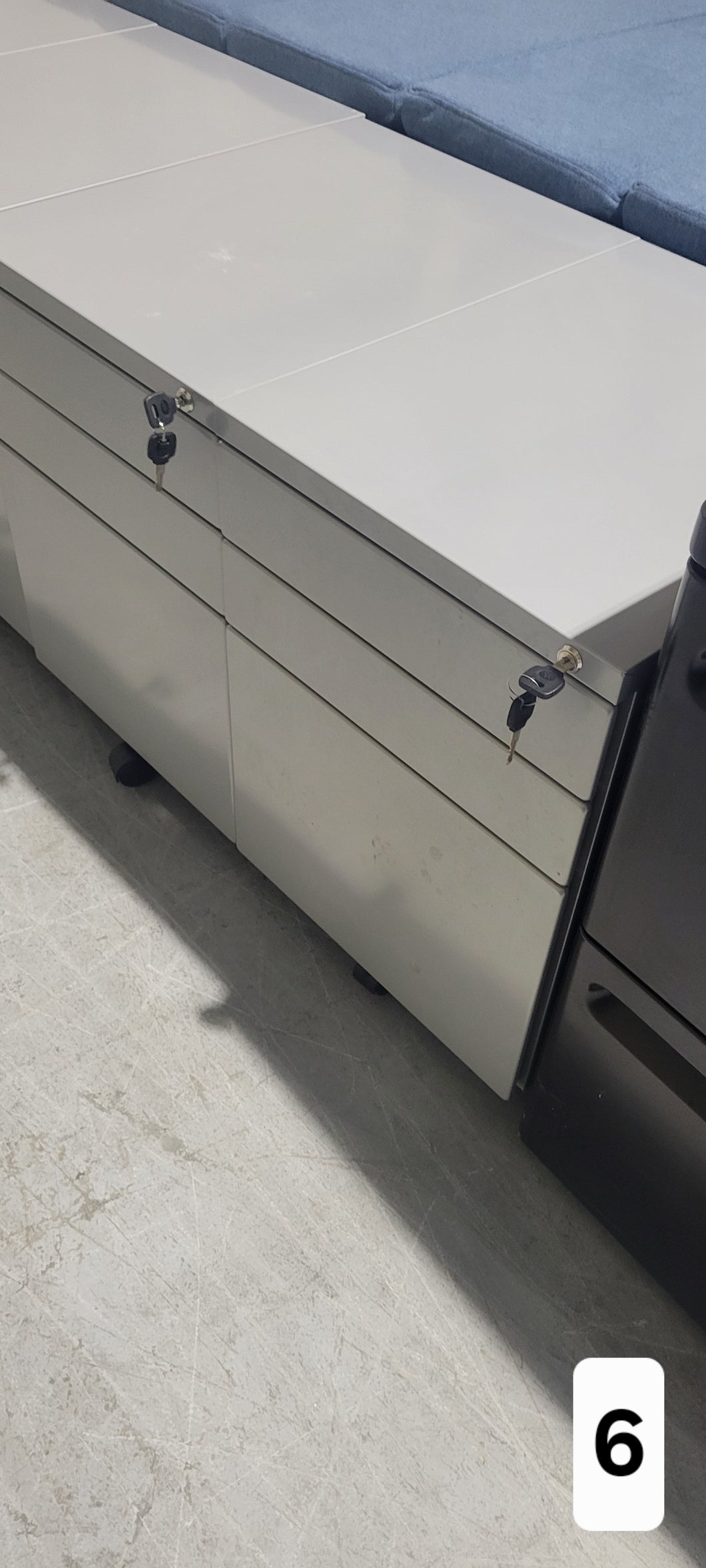 Gray Mobile File Pedestal