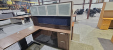 Load image into Gallery viewer, Walnut Bow Front Desk U-Shape with Matching Hutch
