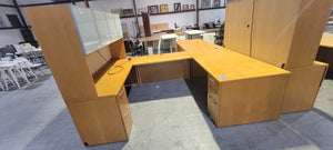 72" W x 107" D Blonde L-Shape Desk