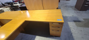 72" W x 107" D Blonde L-Shape Desk