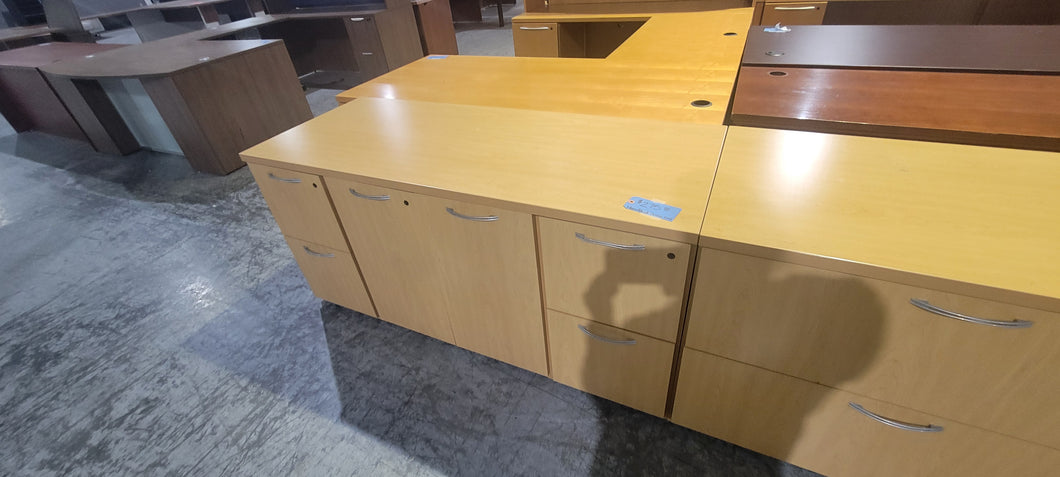 Maple/Blonde Double Vertical File Credenza