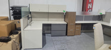 Load image into Gallery viewer, Knoll 6 x 6 Cubicle Station with Lateral Files and Dual Monitor Arms
