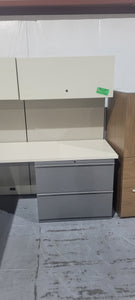 Knoll 6 x 6 Cubicle Station with Lateral Files and Dual Monitor Arms