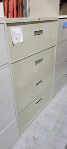 Beige 4-Drawer Lateral File Cabinet