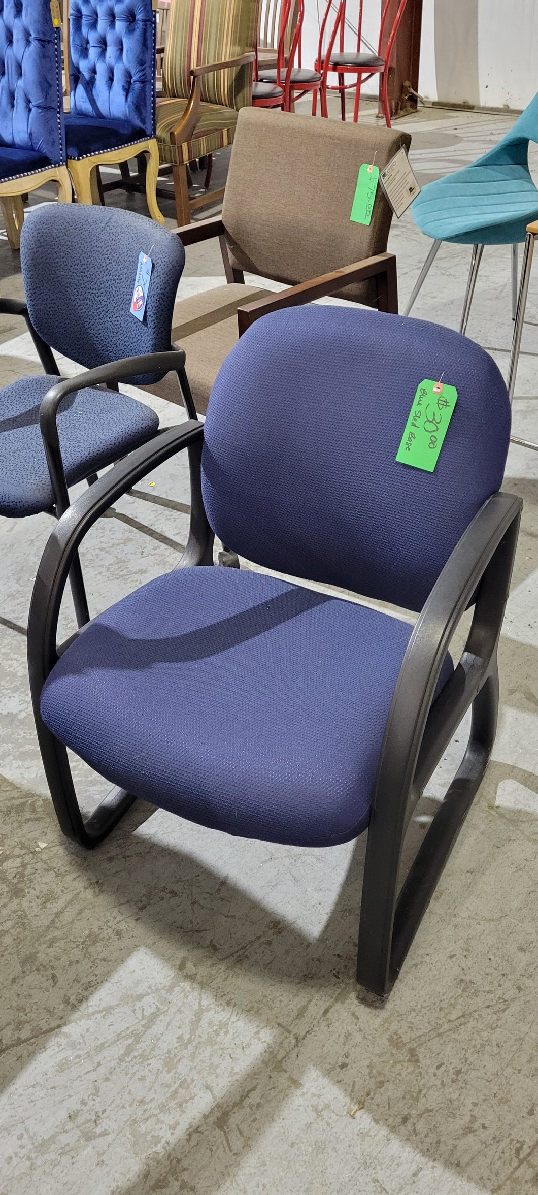 Blue Sled Base Guest Chair
