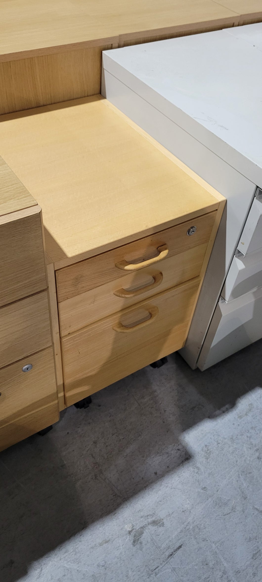 3-Drawer Maple Mobile File Cabinet