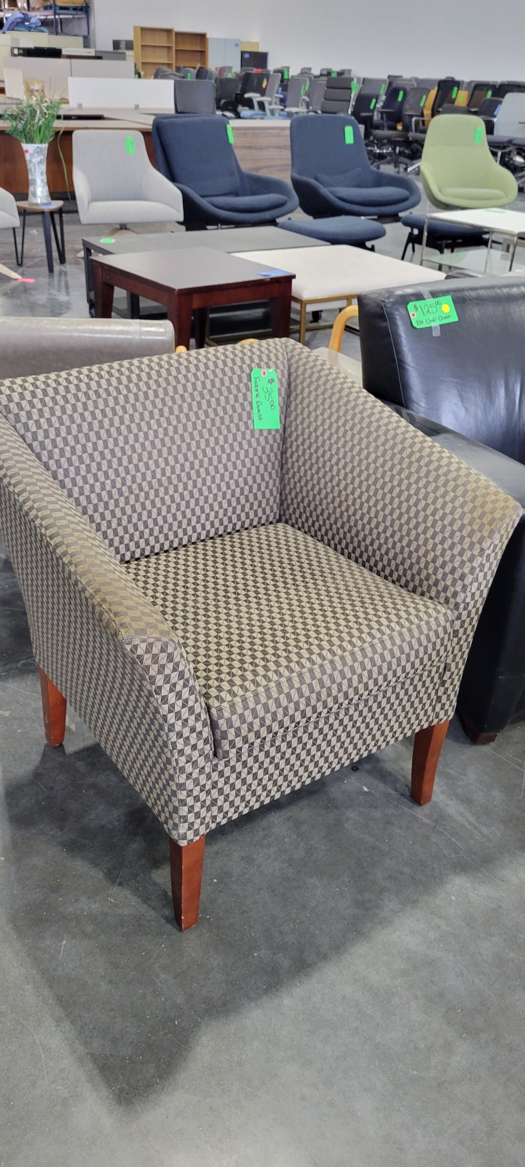 Fabric Checkered Guest Chair