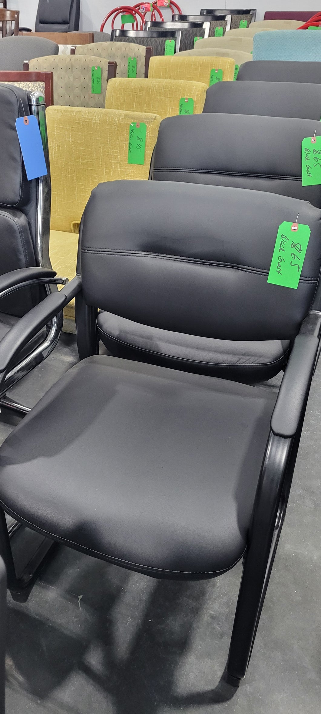 Black Leather-Tek Guest Chair