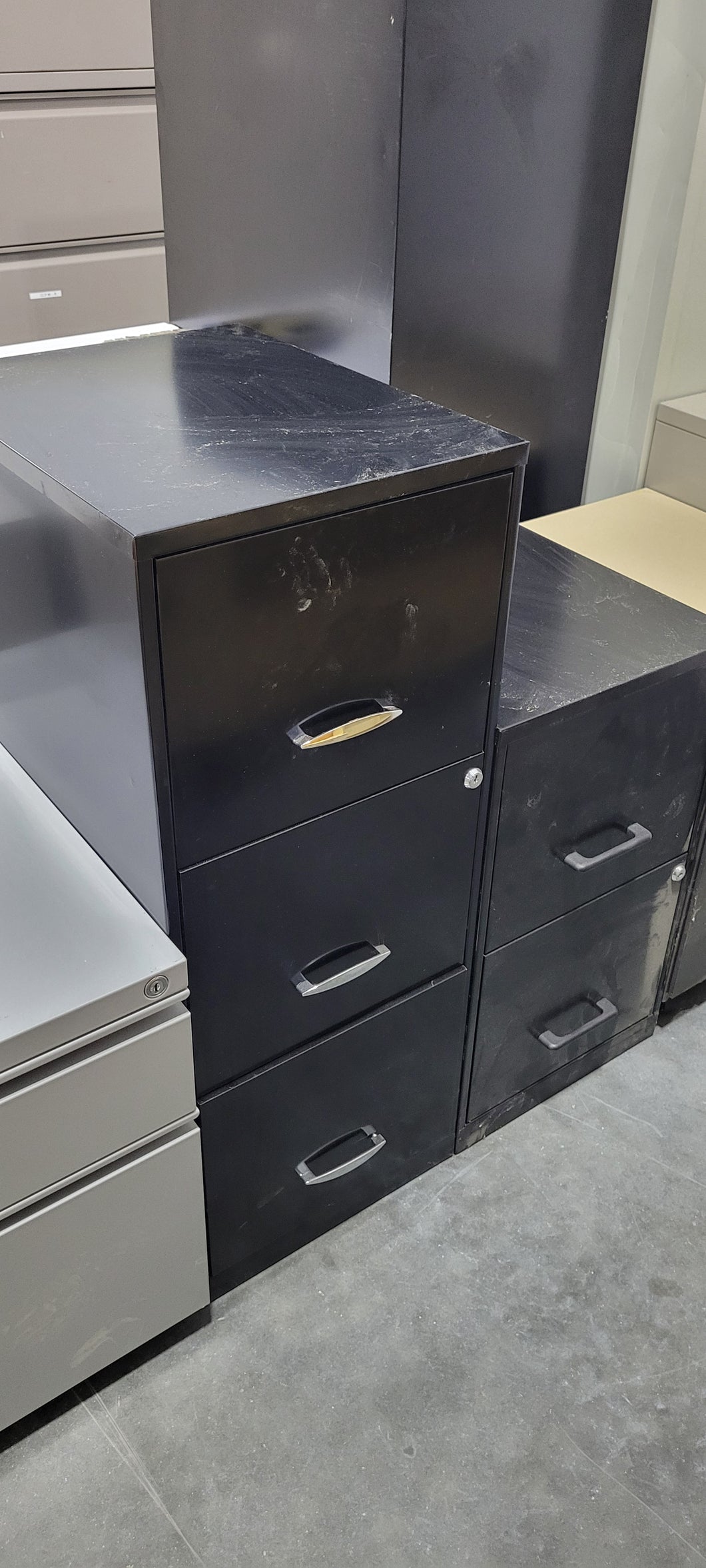 3-Drawer Black Vertical File Cabinet