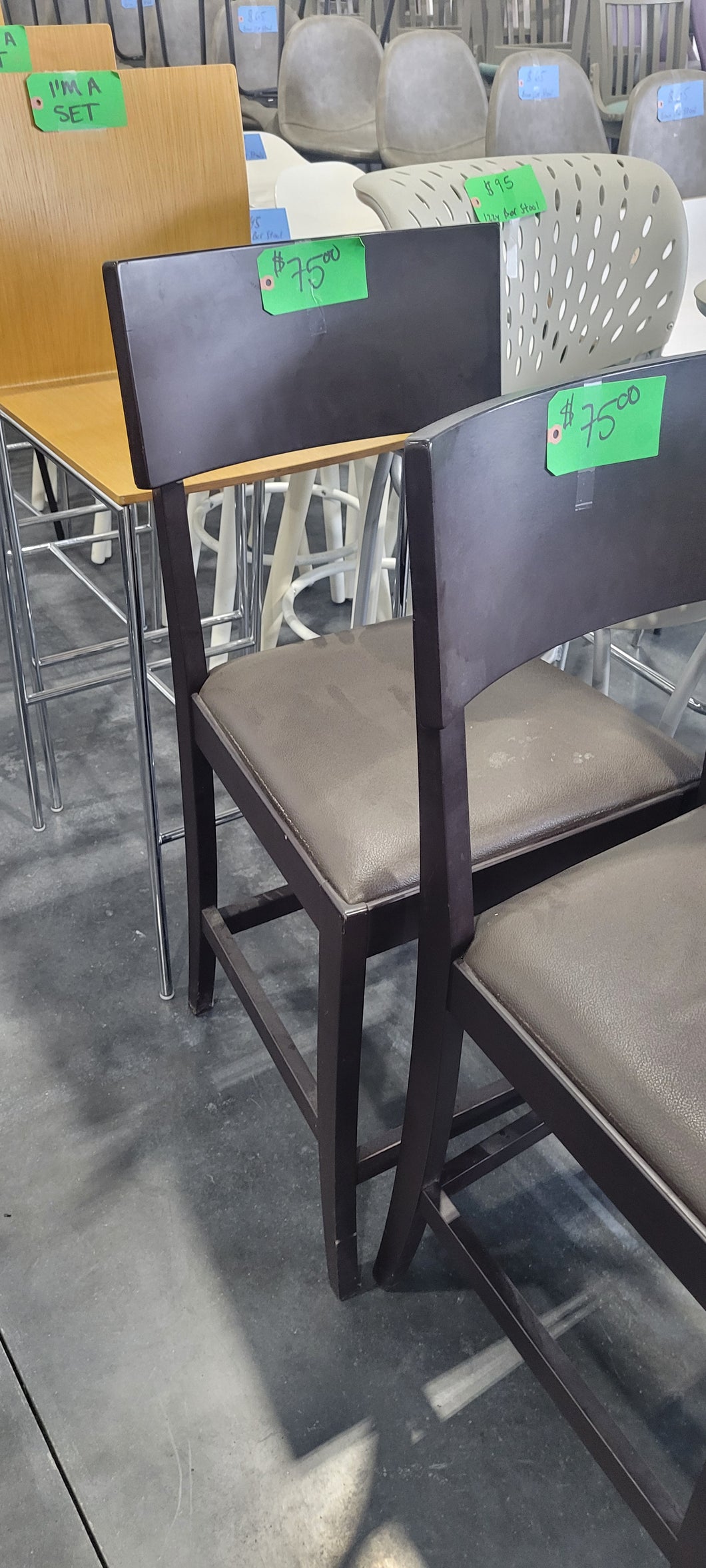 Walnut and Gray Dining Chairs