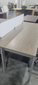 Newport Gray Table with Frosted Glass Divider