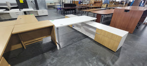 White and Maple Shared Desk