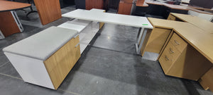 White and Maple Shared Desk