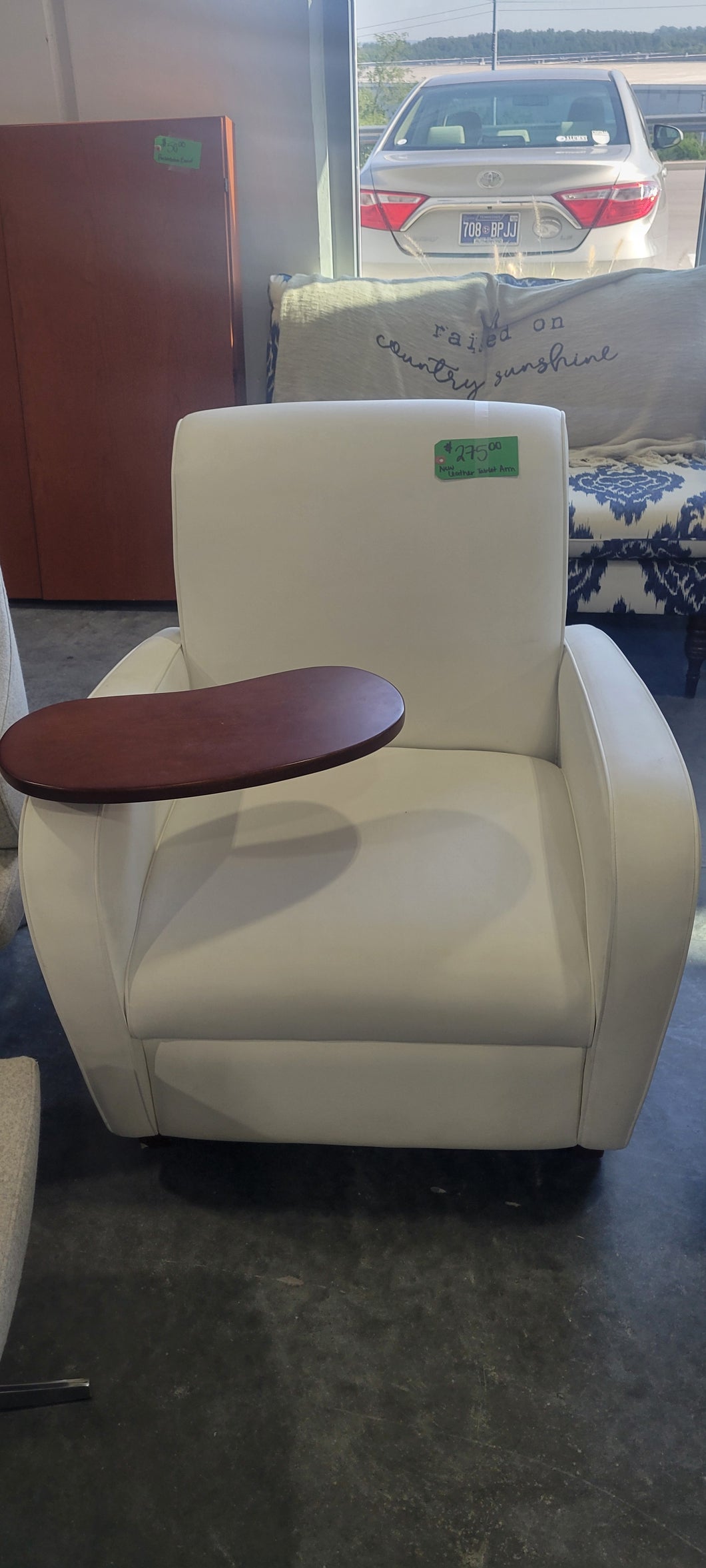 New Leather Armchair with Tablet Arm
