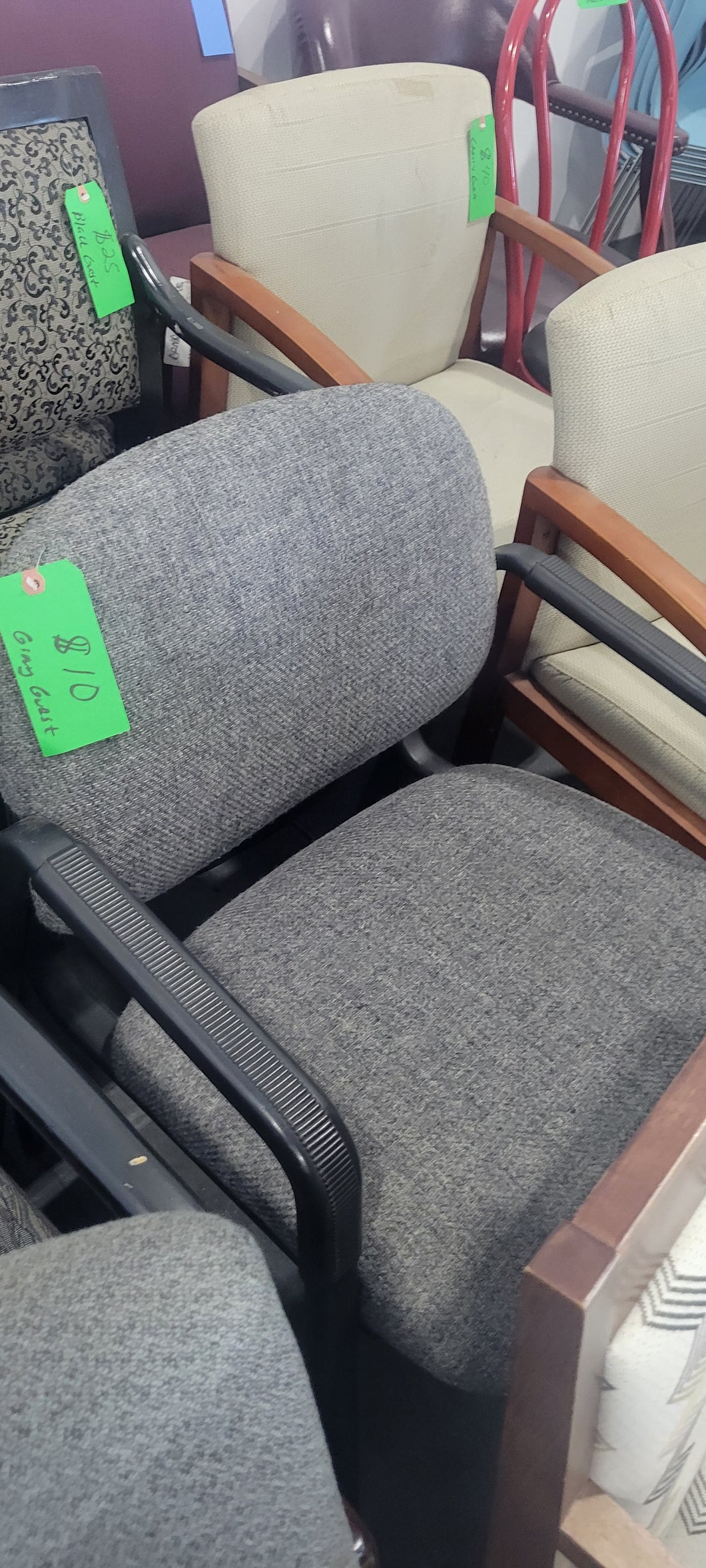 Gray Fabric Guest Chair