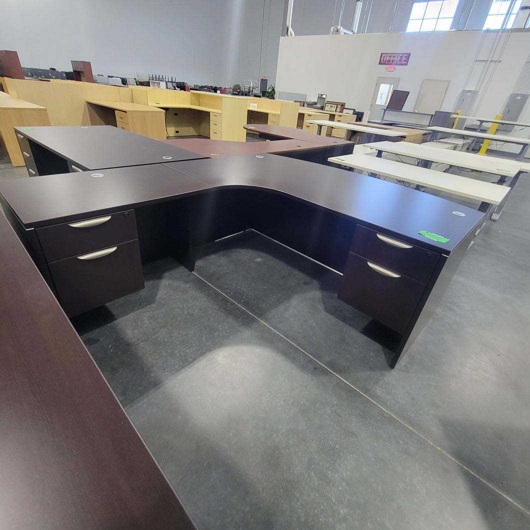 Espresso L-Shape Desk