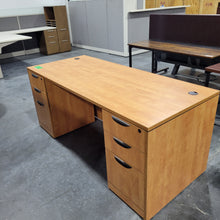 Load image into Gallery viewer, Honey Desk and Credenza Set
