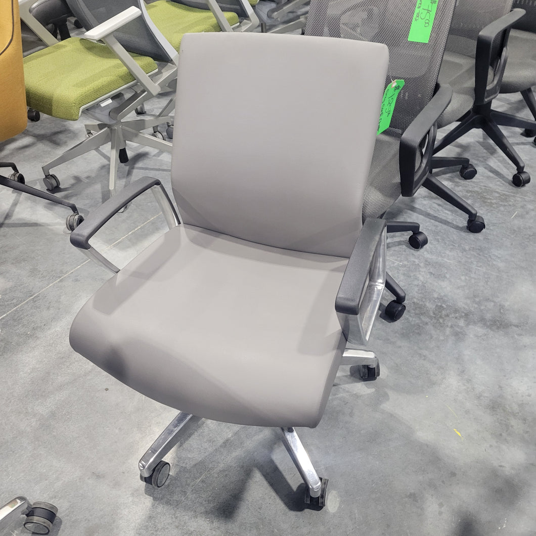 Gray Leather Conference Chair