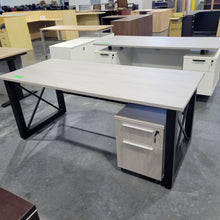 Load image into Gallery viewer, 30 x 72 Ryker Straight Desk in Dove Oak with Storage
