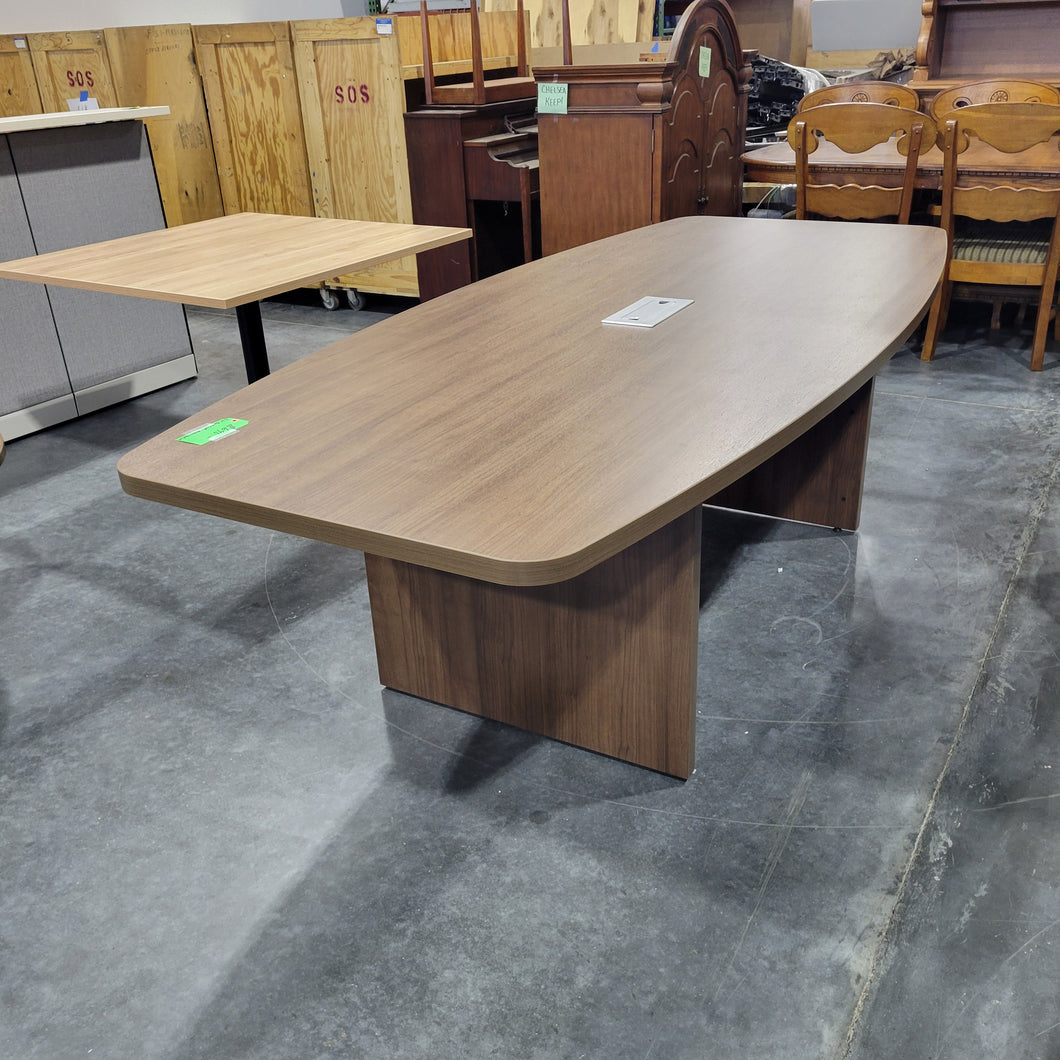 8 Ft Boat Conference Table in Modern Walnut