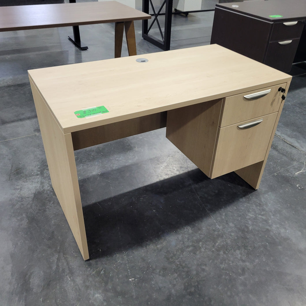 NEW 45 x 24 Warm Birch Straight Desk