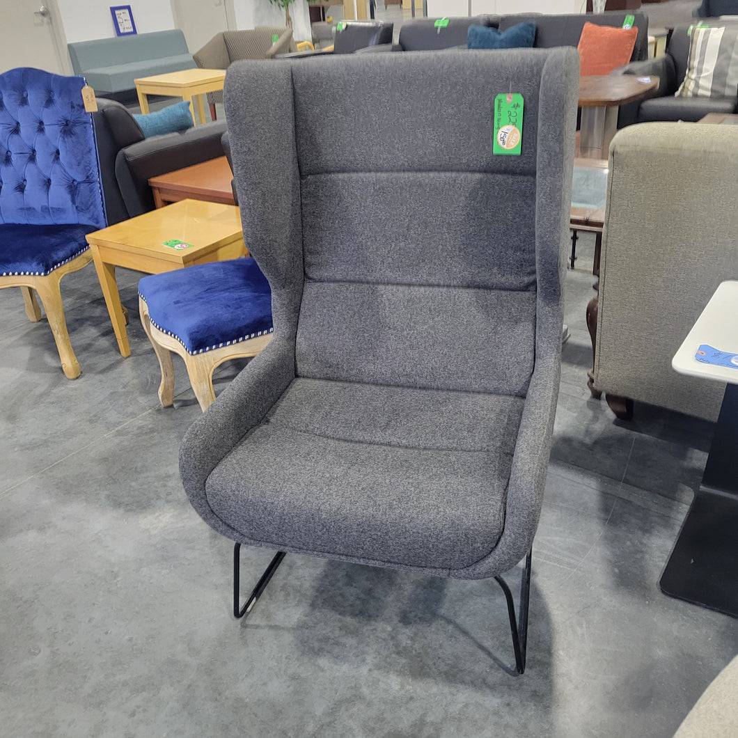 Gray Modern Wing Back Lounge Chair