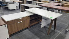 Load image into Gallery viewer, NEW Walnut V-Leg L-Shape Desk Available by Order
