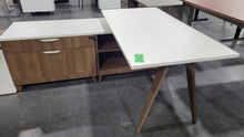 Load image into Gallery viewer, NEW Walnut V-Leg L-Shape Desk Available by Order
