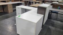 Load image into Gallery viewer, White L-Shape Reception Desk
