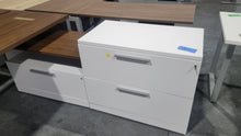 Load image into Gallery viewer, As-Is Walnut and White L-Shape Desk
