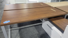 Load image into Gallery viewer, As-Is Walnut and White L-Shape Desk
