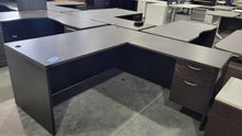Load image into Gallery viewer, As-Is Expresso L-Shape Desk
