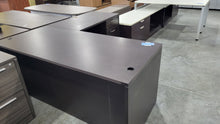 Load image into Gallery viewer, As-Is Expresso L-Shape Desk
