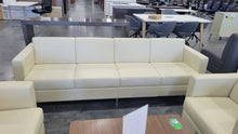 Load image into Gallery viewer, Cream Leather Lounge Set

