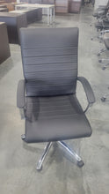 Load image into Gallery viewer, Black Pleather Conference Chair
